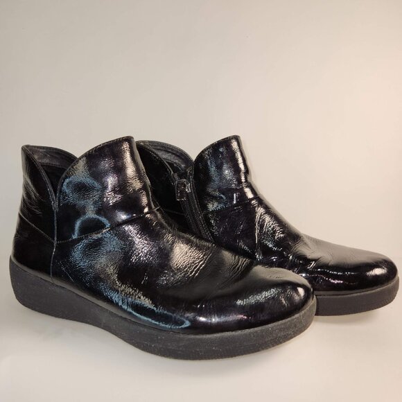 Fittlop Patent Leather ankle bootie Sz 7 Supercomfp - Picture 2 of 10